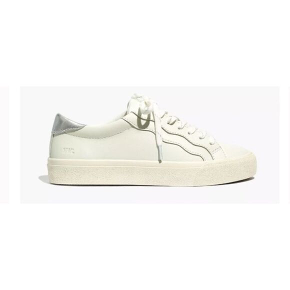 Madewell Sidewalk Low-Top Sneakers in Leather: Wave Edition Size 8 / Pristine - Picture 2 of 11